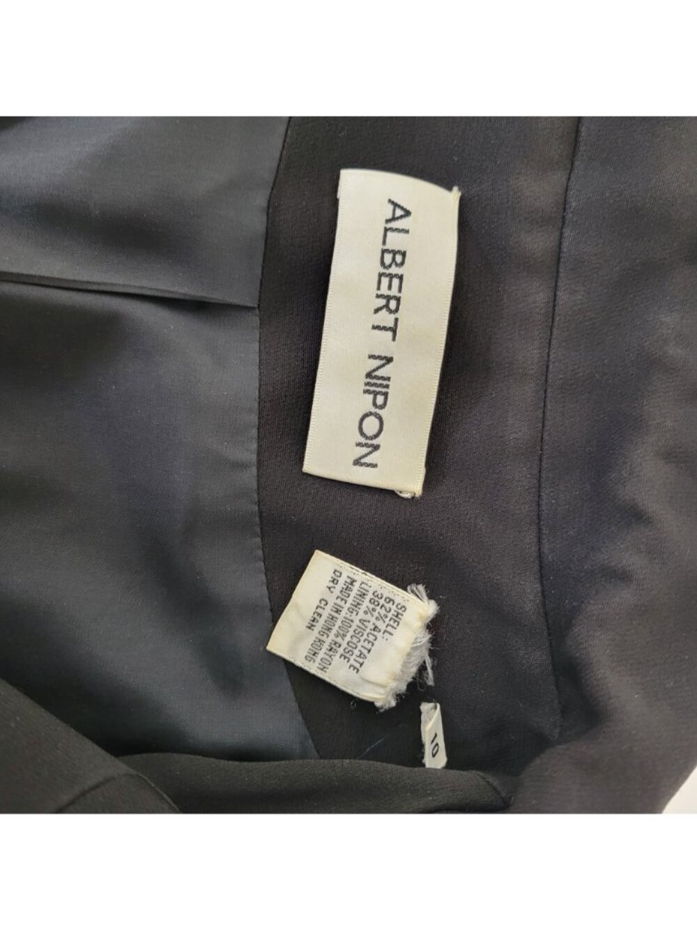 Vintage Albert Nippon Suit Jacket Black with Striped Trim Woman's Size 10 - Picture 4 of 5